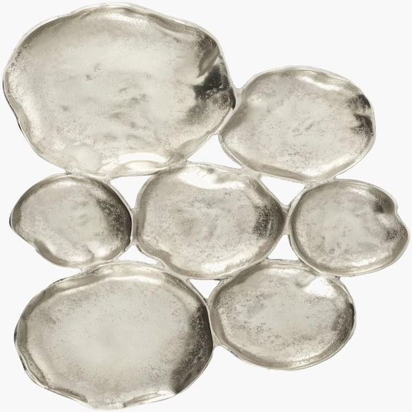 Ersa Silver 20 in. W x 22.5 in. H Modern Irregular Aluminum Framed Mirror