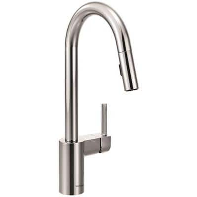 MOEN ALIGN SINGLE HANDLE HIGH ARC PULLDOWN KITCHEN FAUCET, CHROME 7565 ...