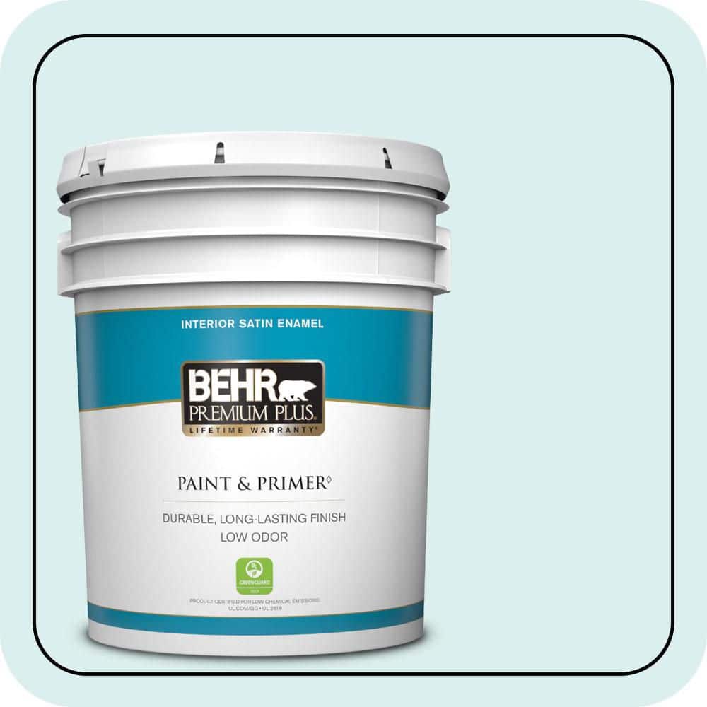 5 gal. #520C-1 Spring Rain Satin Enamel Low Odor Interior Paint & Primer price history on PriceWatchPro