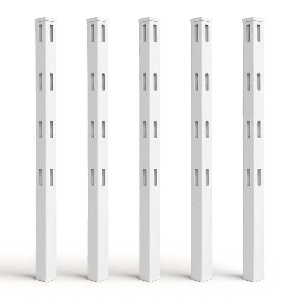 5 in. x 5 in. x 7 ft. White Vinyl Corner Fence Post with Cap (5-Pack) price history on PriceWatchPro