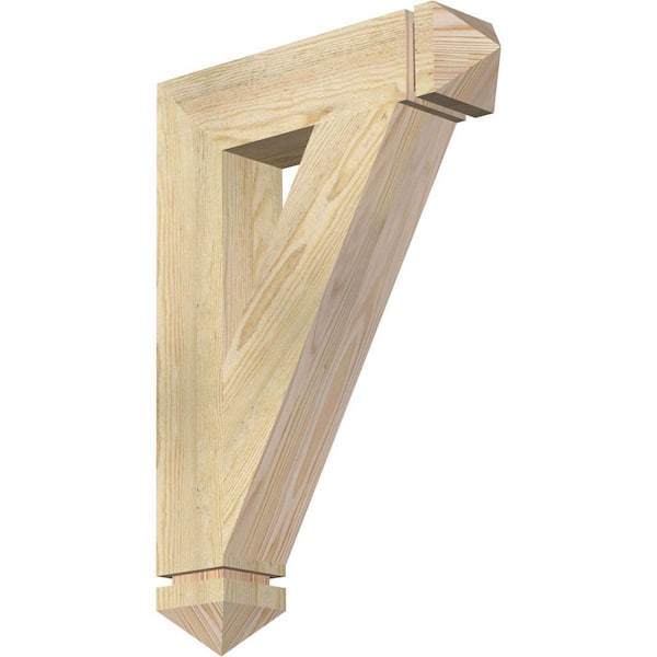 Ekena Millwork 4 in. x 26 in. x 18 in. Douglas Fir Traditional Arts and Crafts Rough Sawn Bracket
