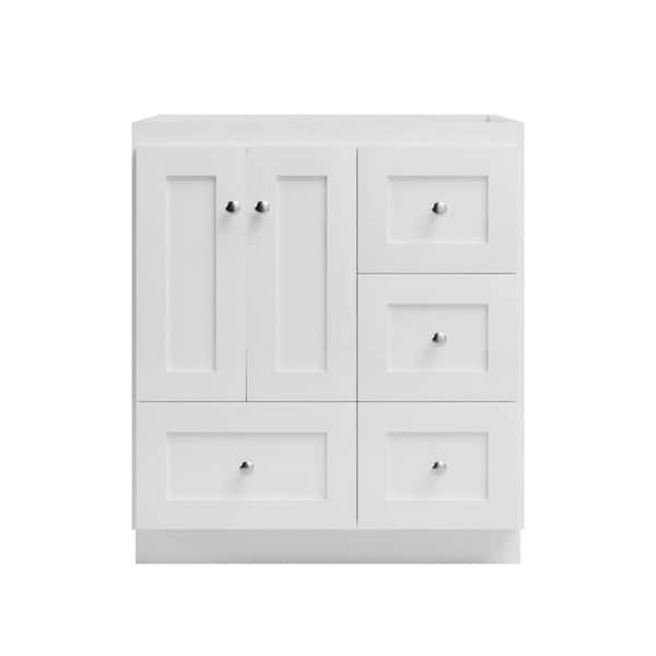 Simplicity by Strasser Shaker 30 in. W x 21 in. D x 34.5 in. H Bath Vanity Cabinet without Top in Winterset