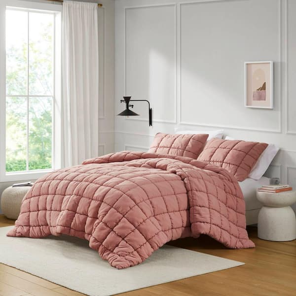 Intelligent Design Dream Puff Rose Microfiber Twin Comforter Set
