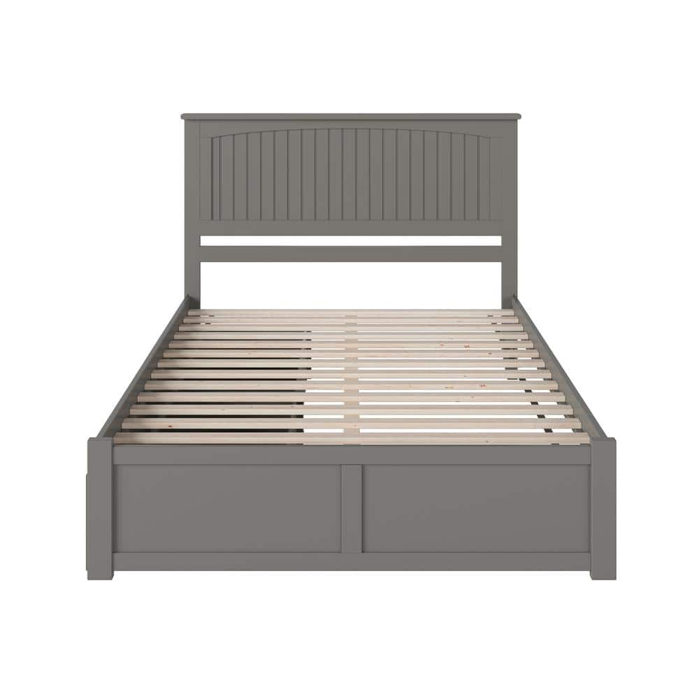 Nantucket Gray Wood Queen Platform Bed with Storage Drawers