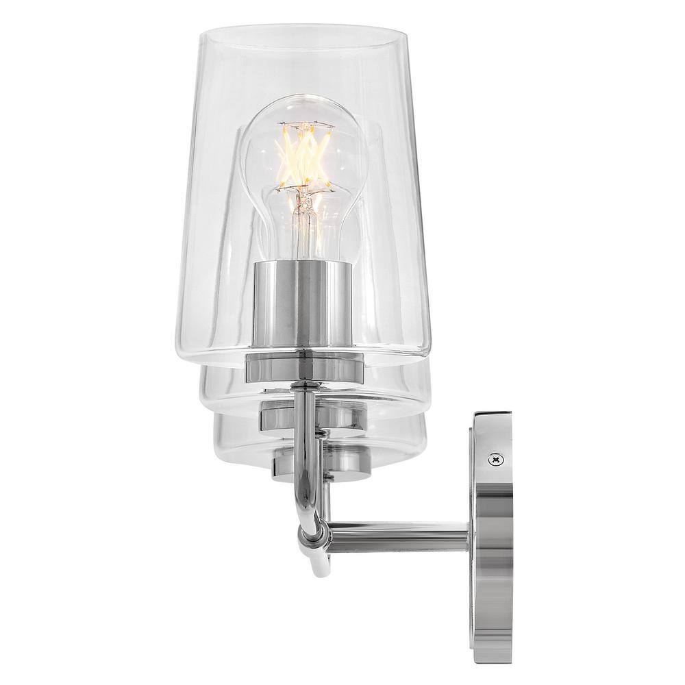 Kline 23.75" Chrome 3-Light Dimmable Vanity Fixture with Clear Glass Shades