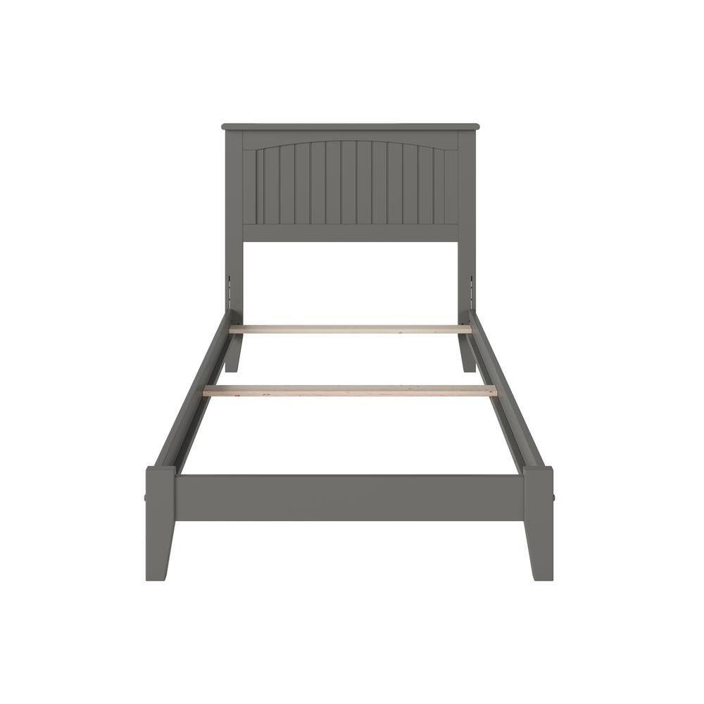 Nantucket Gray Twin Wood Frame Bed with Headboard and Drawer