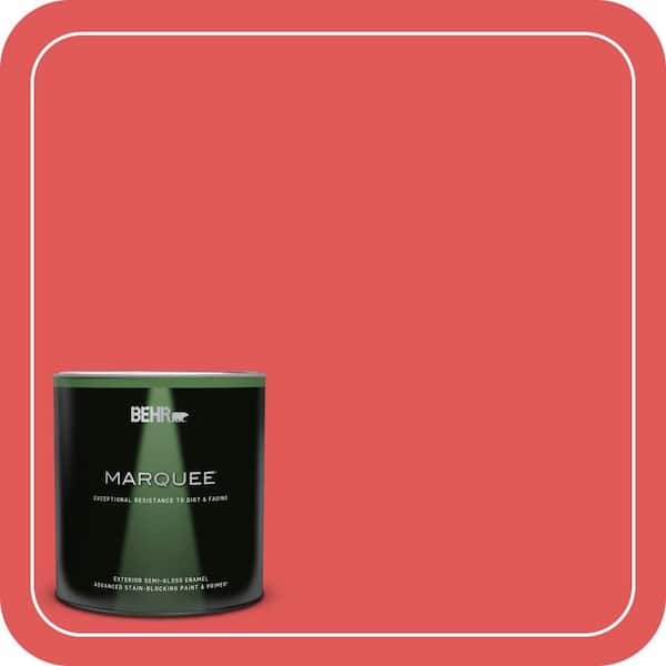 BEHR MARQUEE 1 qt. #150B-6 Firecracker Semi-Gloss Enamel Exterior Paint & Primer