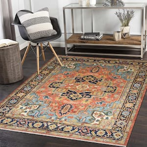 Miranda Serapi Rust 5 ft. x 8 ft. Floral Hand Knotted Area Rug