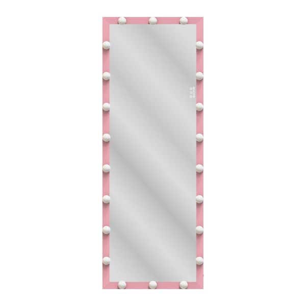 Unbranded 63 in. W x 23 in. H Rectangular Framed LED Dimmable Wall Bathroom Vanity Mirror in Pink