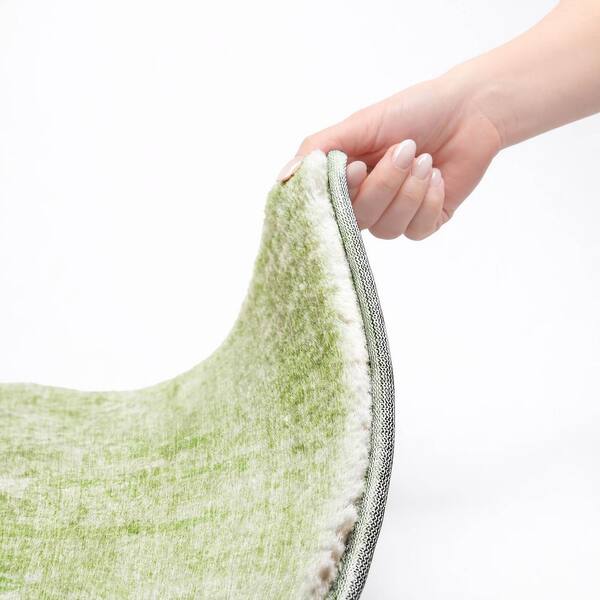 Dream Shag Premium Machine Washable Abstract ADS656 Aloe 10 ft. x 14 ft. Area Rug