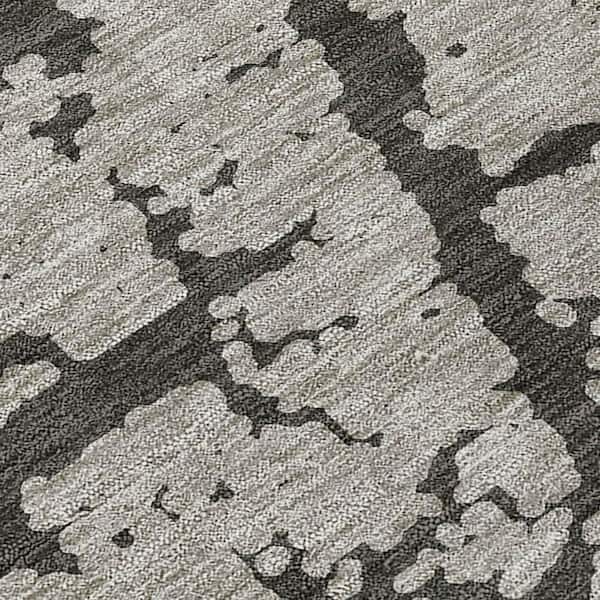 Gray, Black 8 ft. x 10 ft. Woven Abstract Polyester Rectangle Indoor/Outdoor Area Rug