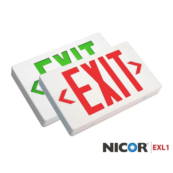 NICOR EXL1 Series 1.2-Volt White Integrated LED Emergency Exit