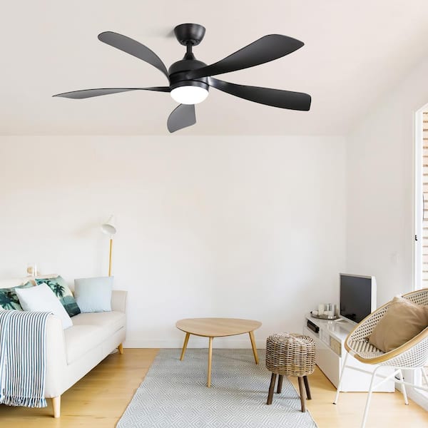 Jushua 52 in.Indoor Black Low Profile Ceiling Fan with