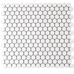 Cirkel White 11.46 in. x 12.4 in. Matte Porcelain Mosaic Wall and Floor Tile (9.87 sq. ft./case) (10-pack)