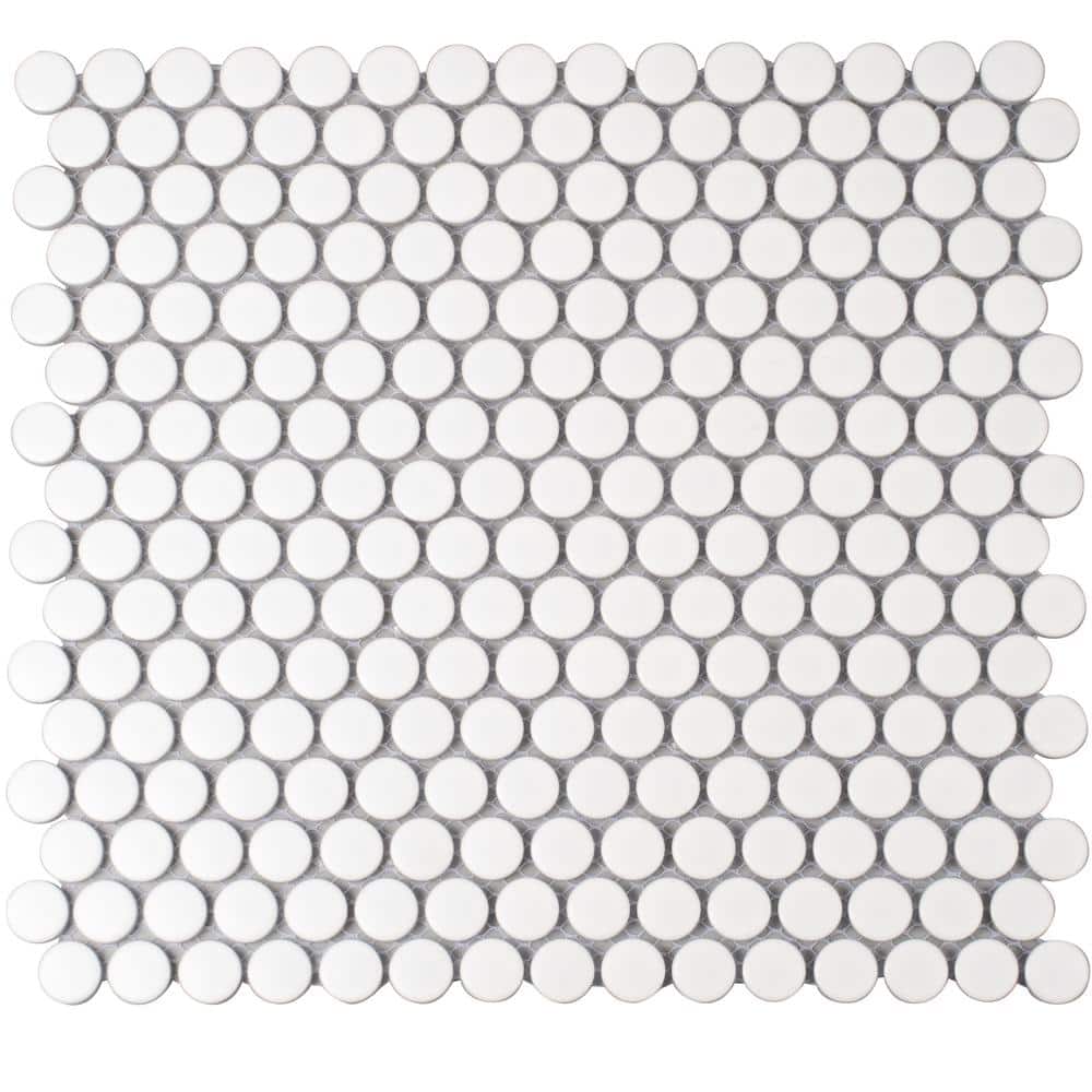 Cirkel 4 in. x 5 in. Matte White Porcelain Mosaic Wall and Floor Sample Tile (0.14 sq. ft./Case) (1-Pack) price history on PriceWatchPro