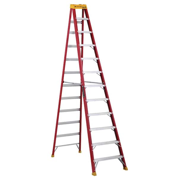 Louisville Ladder 12 ft. Fiberglass Step Ladder with 300 lbs. Load Capacity Type IA Duty Rating