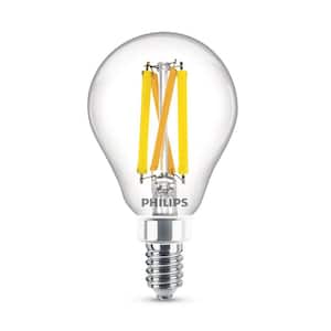 werkgelegenheid Chemicus Bedrog Philips 40-Watt Equivalent A15 Ultra Definition Dimmable Clear Glass E12  LED Light Bulb Soft White with Warm Glow 2700K (2-Pack) 564450 - The Home  Depot