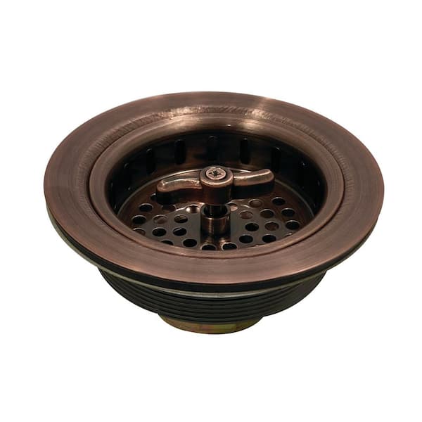 Kingston Brass Tacoma 4-1/2 in. Spin and Seal Stainless Steel Basket Strainer in Antique Copper