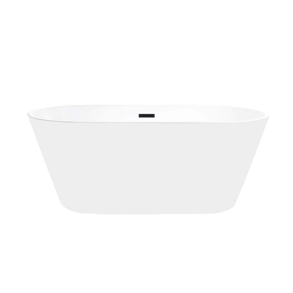 Iris 59" White Freestanding Acrylic Soaking Bathtub