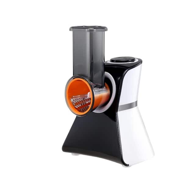 Stainless Steel Electric Slicer with Safety Push Bar for Cheese, Vegetables and Smoothie, One-Touch Easy Control