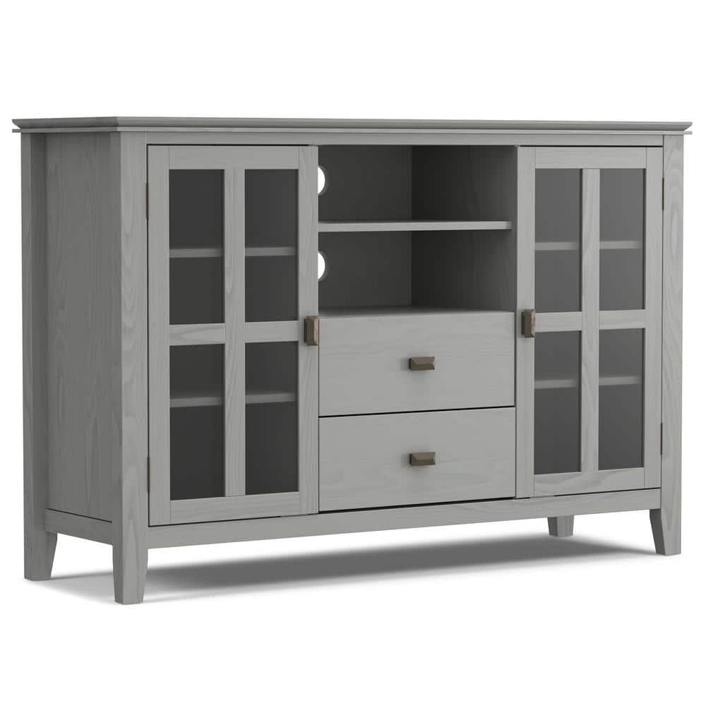 Artisan Fog Grey Solid Wood 53" Contemporary TV Media Stand