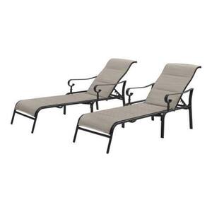 Glenridge Falls Adjustable Steel Padded Sling Outdoor Chaise Lounge in Riverbed (2-Pack)