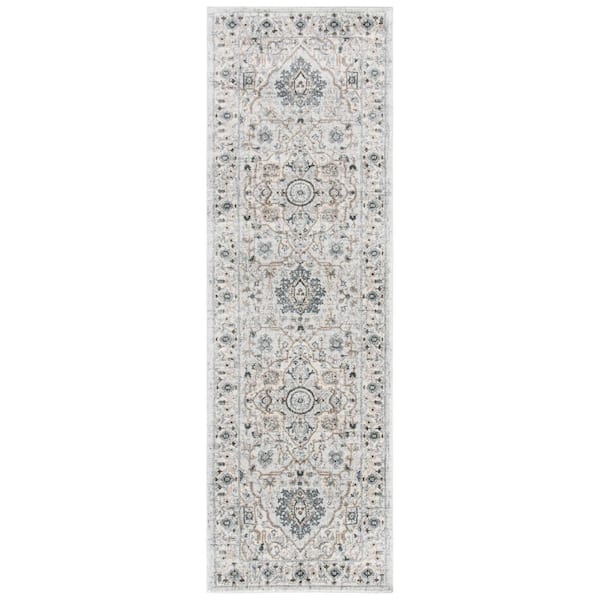 SAFAVIEH Isabella Light Gray/Gray 2 ft. x 7 ft. Geometric Runner Rug