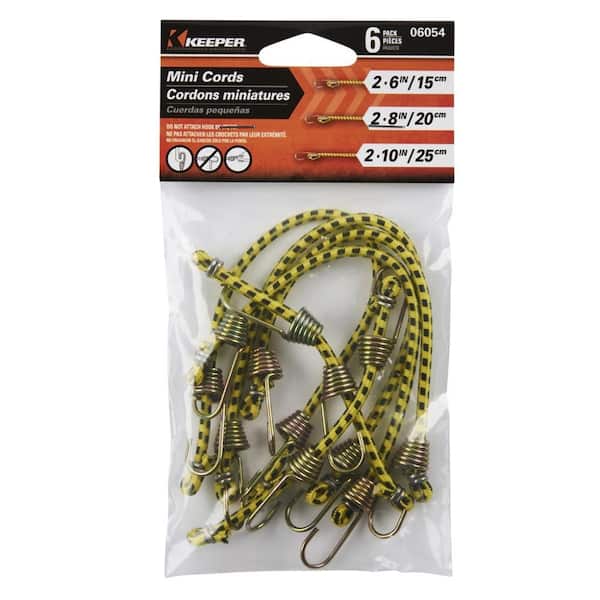 Keeper 06054 Assorted Mini Bungee Cords, 6 Piece