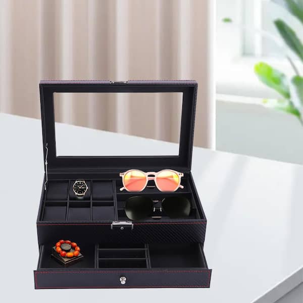 American Leather Tray Watch Ring Glasses Jewelry Car Key Display Display  Coffee Table Entrance Light Luxury Storage Box
