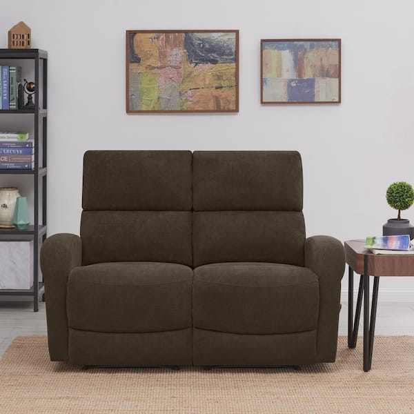 Furniture of America Chapmin 69.5 in. Dark Brown Faux Leather 2-Seat  Loveseat with Cup Holders IDF-9906-LV - The Home Depot