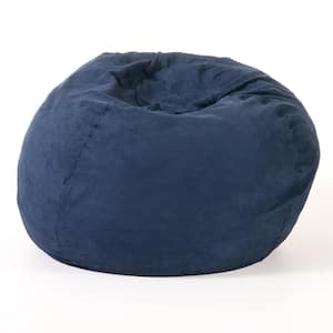 5 ft. Midnight Blue Suede Polyester Bean Bag