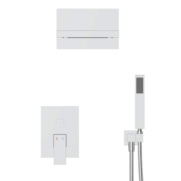 GIVING TREE 1-Spray Patterns Square 22 in. Shower System Wall Mount Rainfall Dual Shower Head in Chrome
