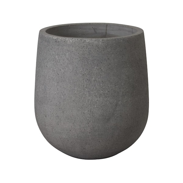 Emissary Opus 20 in. D x 22 in. H Gray Terrazzo Round Planter with Drainage Hole