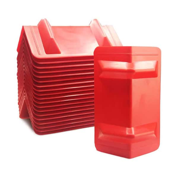 20-Pack Flatbed Edge Protectors for Cargo Loads Corner Protectors Red Stackable Durable V-Shaped Design