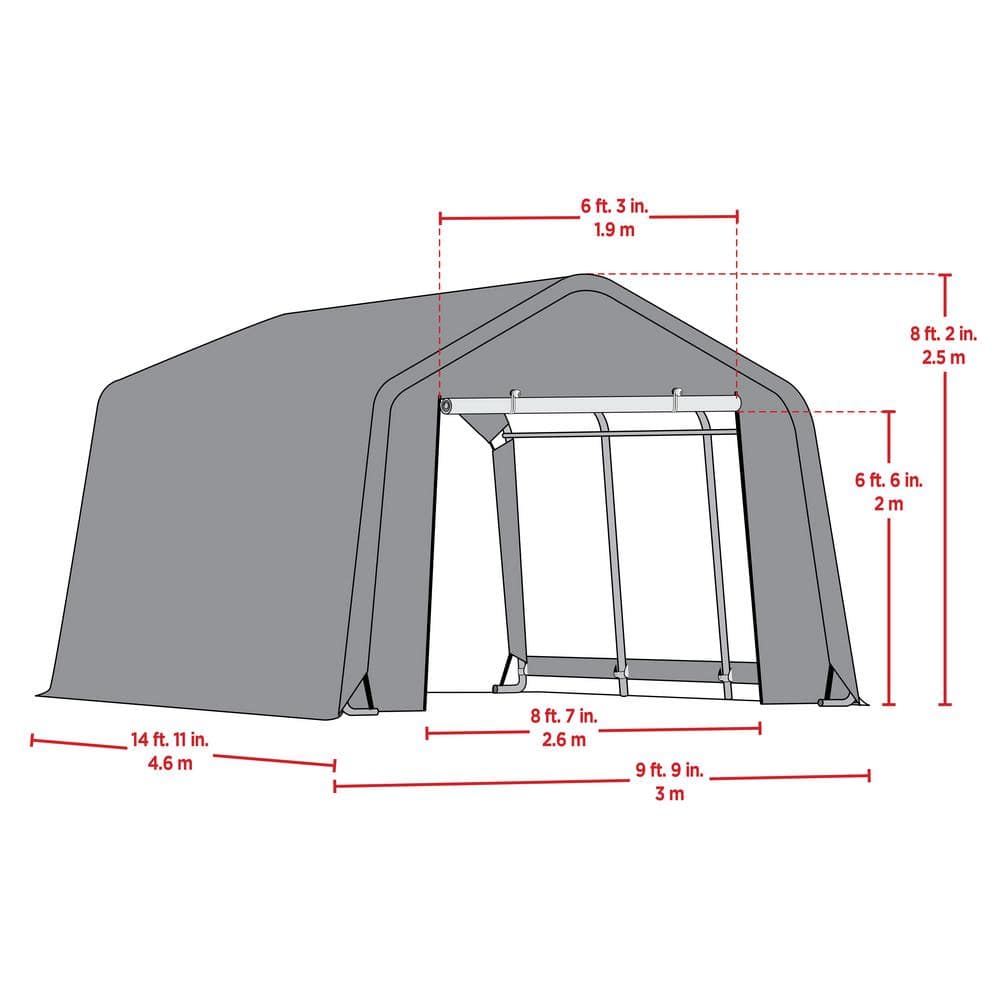 Scotts 10' x 15' Green Steel Frame Storage Shed