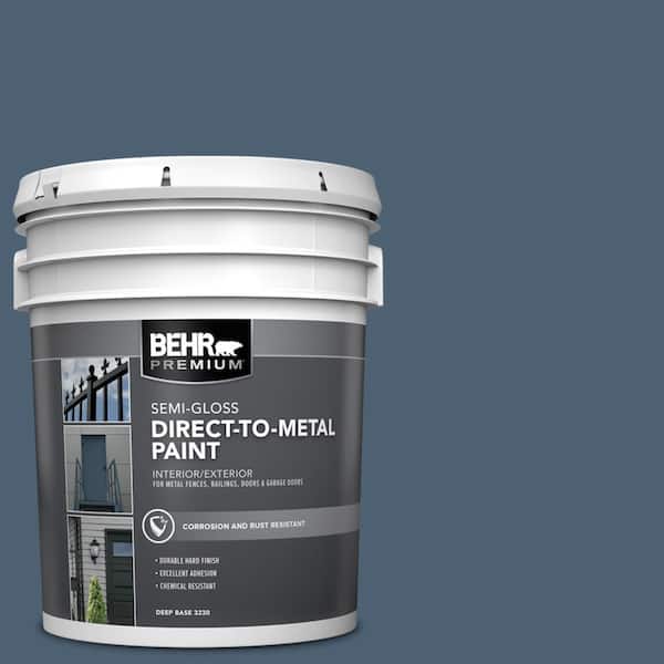 BEHR PREMIUM 5 gal. #PPU14-19 English Channel Semi-Gloss Direct to Metal Interior/Exterior Paint