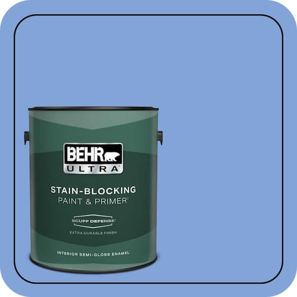 BEHR ULTRA 1 gal. #P530-4 Periwinkle Extra Durable Semi-Gloss Enamel Interior Paint & Primer
