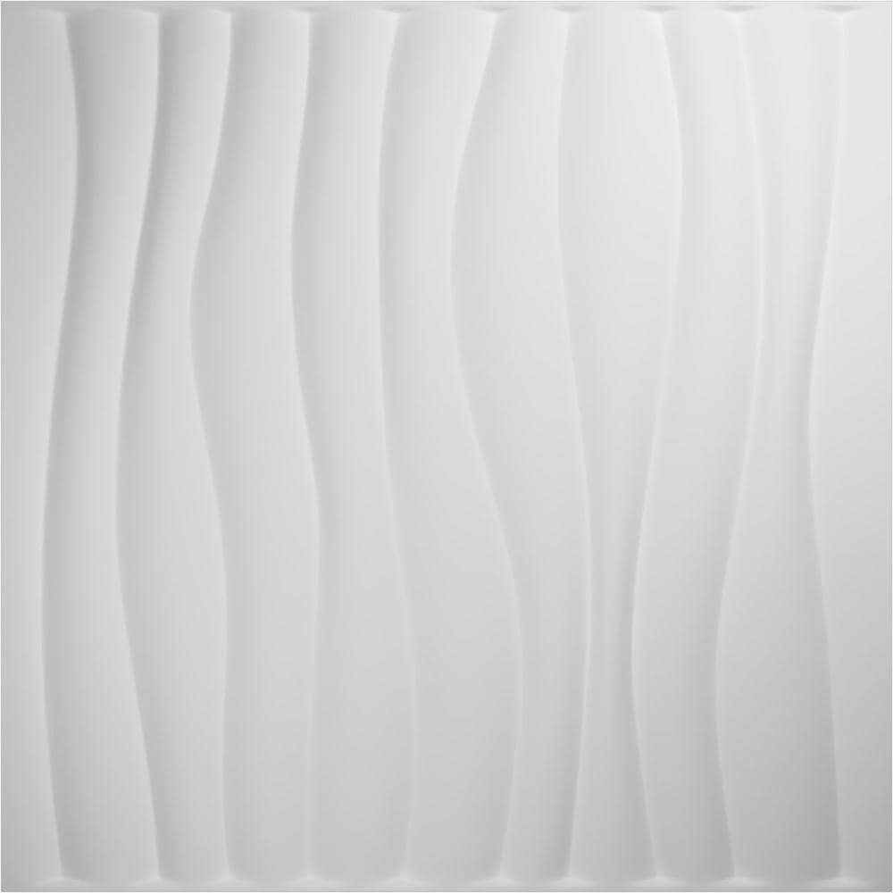 White Textured 3D PVC Wall Panels 19.63" x 19.63" (10-Pack)