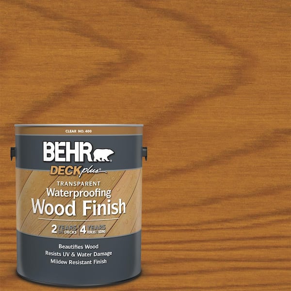 BEHR DECKplus 1 Gal. Natural Clear Transparent Waterproofing Exterior Wood Finish