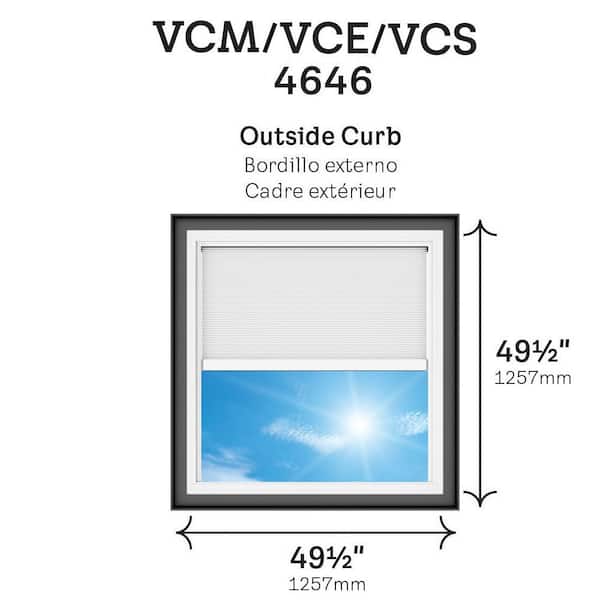 46-1/2 in. x 46-1/2 in. Solar Powered Venting Curb Mount Skylight with Laminated Low-E3 Glass and Room Darkening Shade