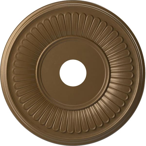 Ekena Millwork 19 in. O.D. x 3-1/2 in. I.D. x 1 in. P Berkshire Thermoformed PVC Ceiling Medallion in Metallic Champagne Bronze