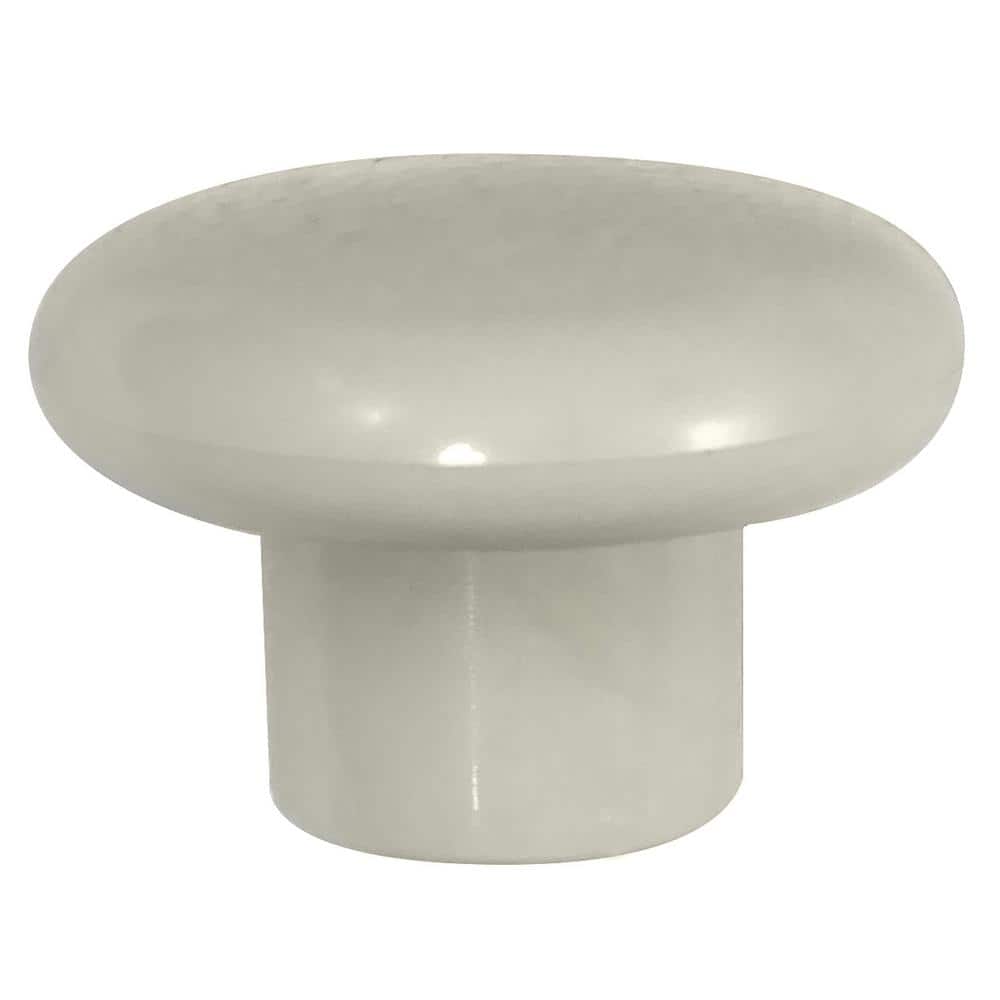 Bone Gloss Round Plastic Cabinet Knob with Mounting Hardware