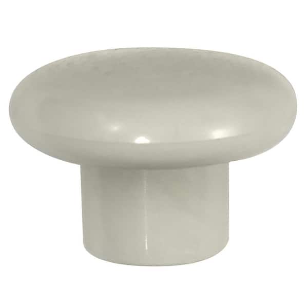 Plastics 1-1/4 in. Bone Round Cabinet Knob (25-Pack)