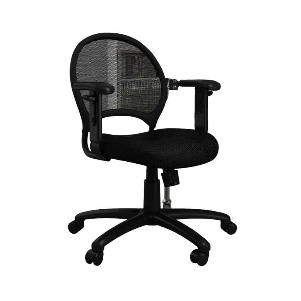 Benjara Lene Mesh Adjustable Office Task Chair in Black - front view