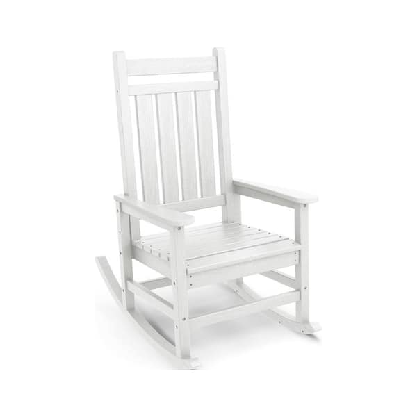 ITOPFOX White Plastic Outdoor Rocking Chair