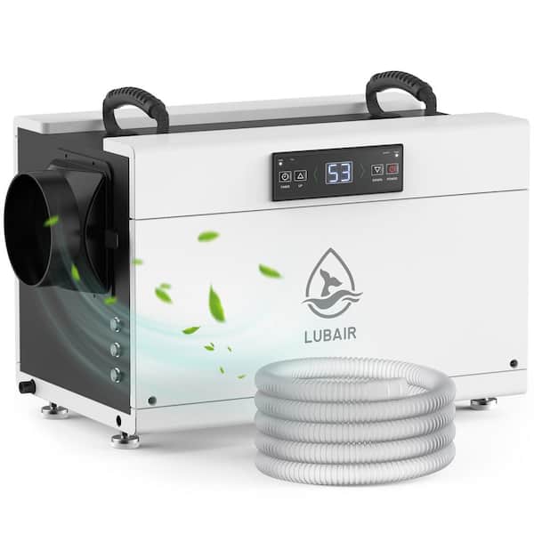 Unbranded 145 pt. 6,000 sq. ft. Bucketless Commercial Dehumidifier in White with Drain Hose, Auto Defrost for Crawl Space