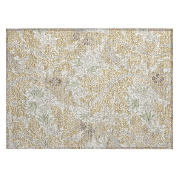 Chantille Machine Washable Indoor/Outdoor Abstract ACN2753 Gold 2 ft. x 3 ft. Accent Rug