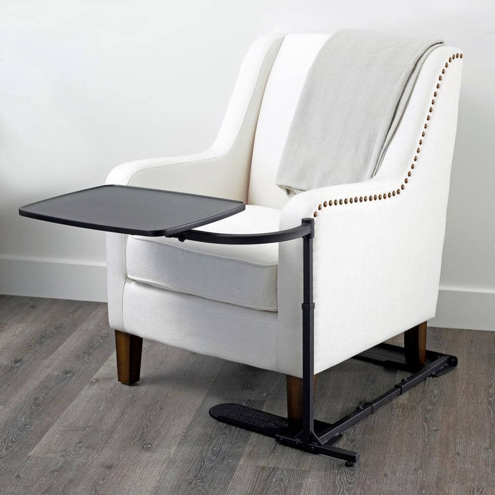 Wonder Tray 20 in. x 15 in. Black Rectangular MDF End Table with 360 ° Swivel Arm - thumbnail 8