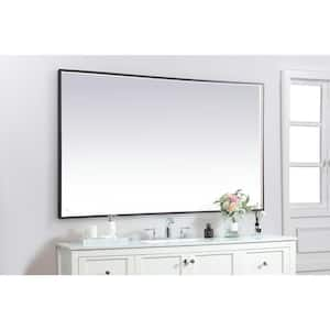 Timeless Home 72 in. W x 42 in. H Modern Rectangular Aluminum Framed LED Wall Bathroom Vanity Mirror in Black