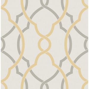 Sausalito Yellow Lattice Paper Strippable Roll Wallpaper (Covers 56.4 sq. ft.)